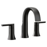 Moen Doux Matte Black TwoHandle 8Inch Widespread Lever Handle Bathroom Faucet Trim Kit, Valve Required, TS6925BL