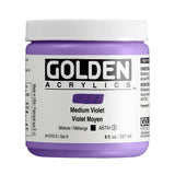 Heavy Body Acrylics by GOLDEN, Medium Violet, 8 fl. oz. Jar, Professional Acrylic Paint, Opaque
