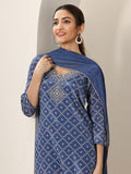 Libas Women'S Silk Blend Kurta Sets (99449_Blue_M)