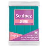 Sculpey Souffl Polymer OvenBake Clay, Sea Glass Teal, Non Toxic, 1.7 oz. bar, Great for jewelry making, holiday, DIY, mixed m