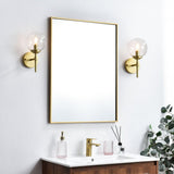 Living District Ingrid 1-Light Iron & Glass Bath Sconce In Chrome And Clear