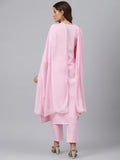 Gosriki Women'S Cotton Blend Straight Solid Kurta With Pant & Dupatta (Ramaneey Pink_M-Go_Pink_Medium),Pink,,B0B2RPKXB5