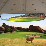 HKOO Golf cart Rear View Mirror,16.5 Extra Wide 180 Degree Panoramic Rear View Mirror Fit for Golf Cart EZGO Club Car Yamaha (