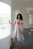 Gosriki Women'S Cotton Blend Anarkali Printed Kurta With Pant (Santra Orange-Gs_L_Orange_Large),Orange,,B0D4J7J91B