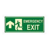 Canvas Bubble Emergency Exit Night Glow Sign Board | UP Arrow 10x4 Inch | ACP Sheet for Indoor & Outdoor Safety, Fire Escape Ro