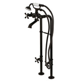 Kingston Brass CCK266K5 Kingston Freestanding Tub Faucet with Supply Line and Stop Valve, Oil Rubbed Bronze
