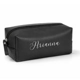 Nutcase Personalized Toiletry Bag For Men & Women Custom Name Travel Organizer Pouch, Premium Leather Makeup & Shaving Kit, Wa