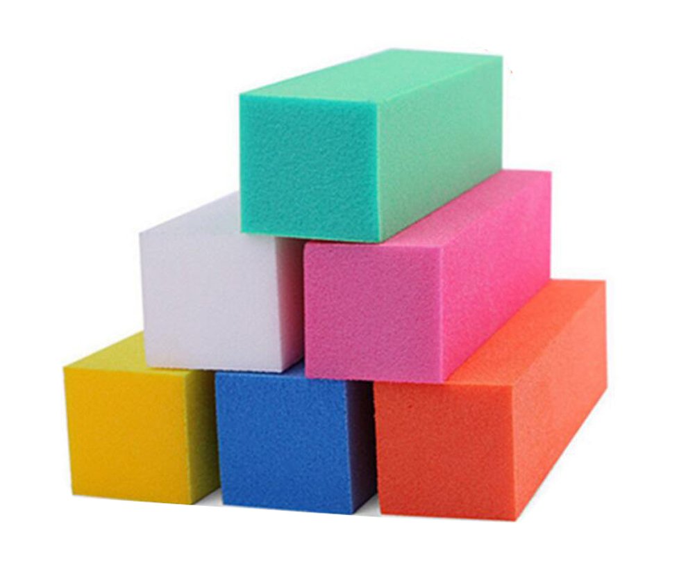 12PCS Colofull Square Nail File Sponge Art Buffer Buffing Polishing Manicure Polisher Pedicure Nail Tool Kit Set Sanding Block G