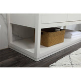 Elegant Decor Larkin 60 Solid Wood Mdf Single Bathroom Vanity In White Finish