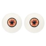 PATIKIL 32mm Doll Eyes,1 Pair Realistic Acrylic Eyes Plastic Half Eyeballs for Dolls Masks Halloween Props Art Craft, Orange Red
