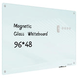 Magnetic Glass Whiteboard - Glass Dry Erase Board 48x96 Large Frameless Board for Walls Office School and Home