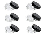 3 Gram 3 ML Jar BPA Free Cosmetic Sample Empty Plastic Container Round Pot with Black Screw Cap Lid Small Tiny 3g Bottle for Mak