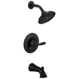 Delta Faucet Woodhurst 14 Series Matte Black Shower Faucet, Tub and Shower Trim Kit with SingleSpray TouchClean Black Shower H