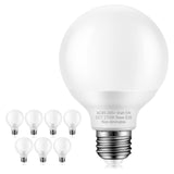 Marxlait 8 Pack Warm White Bathroom Light Bulbs, 60 watt Equivalent, E26 Medium Base, G25 LED Globe Light Bulbs for Bathroom Van