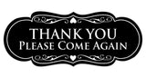 Designer Thank You Please Come Again Sign Black Large