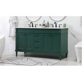 Elegant Decor Bennett 60 Aluminum Mdf Single Bathroom Vanity In Green