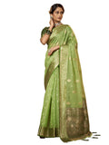 Satrani Womens Banarasi Silk Blend Saree (2786S105N_Pista Green)
