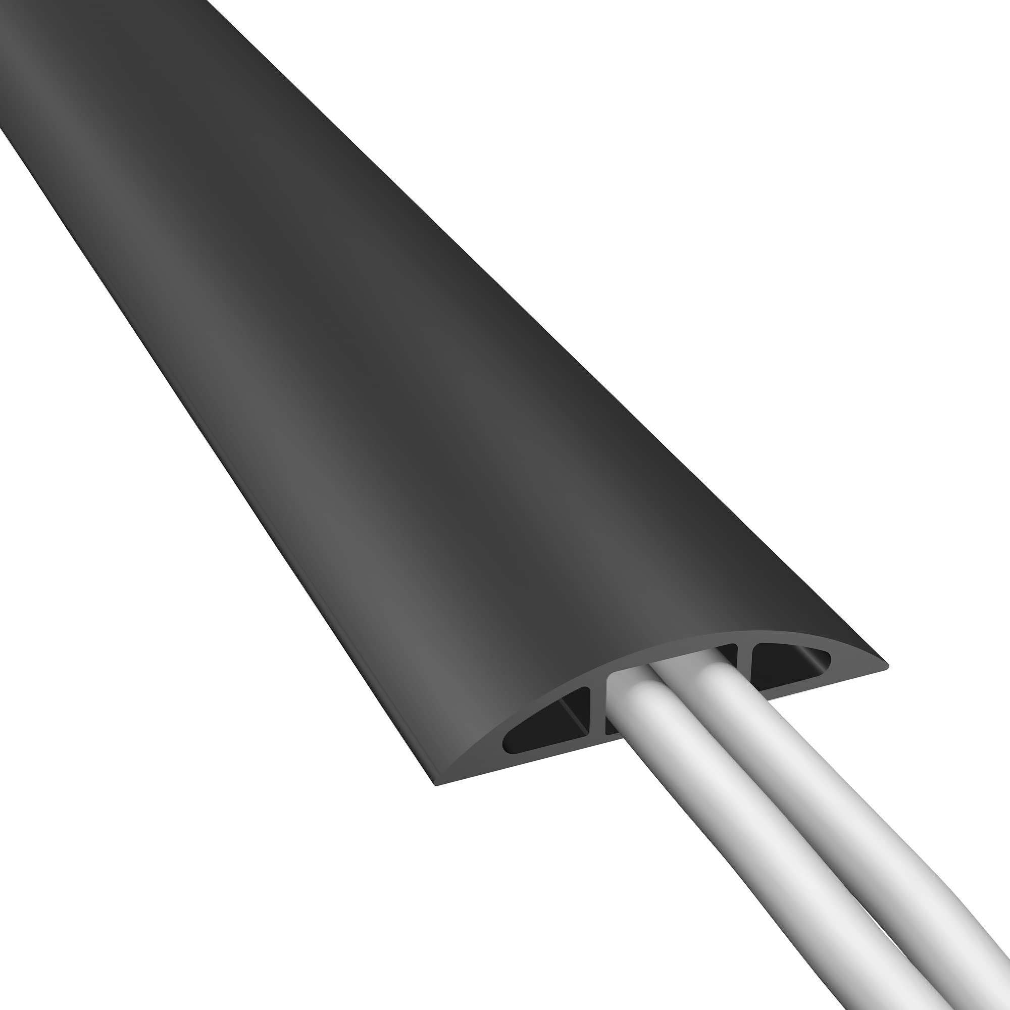 Haven First 4' Floor Cable Protector, Cord Cover, Protect Cords, Prevent Cable Trips, Cable Cavity = 0.63 (W) x 0.31 (H) - 4