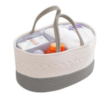kamuavni Diaper Caddy Organizer, Portable Nursery Storage Basket with Detachable Compartments,Cotton Woven Rope Baskets, Changin
