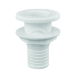 Attwood 3875-3 1.5 Polypropylene Straight Thru-Hull Connector for Boating Plumbing Fittings, White Finish