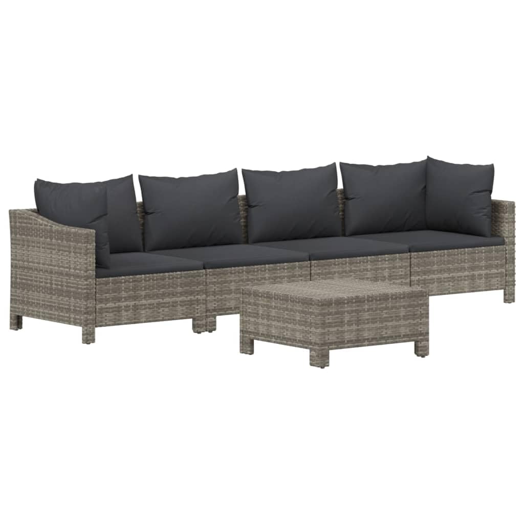 Vidaxl Patio Lounge Set - 3 Piece Outdoor Furniture In Gray, Durable Poly Rattan & Powder-Coated Steel, Designed For Comfort, Weather-Resistant, Easy Assembly, Stylish Modern Design.