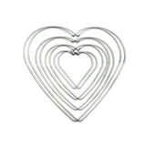 Dream Catcher Metal Rings, Wreath Frame, Diy Macrame Floral Hoops, HeartShaped Catcher, Silver Rings For Wall Hanging Decor. (H