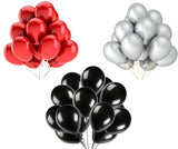 Vail Creations Metallic balloons Red Black Silver (Pack of 100)