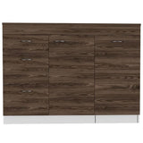 Grecia Kitchen Base Cabinet -Kitchen -White / Dark Walnut