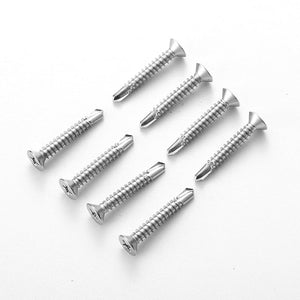 #14 x 1-1/4 (50 Pack) Flat Head Sheet Metal Screws Self-Tapping Screw Phillips Head Self Drilling Screws, 410 Stainless Steel