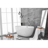 Elegant Decor Indoor Modern 59 Inch Soaking Roll Top Bathtub In Glossy White - 59X28.3X23.2