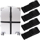 Icony 4 Piece Luggage Strap With Quick Release Buckle, Adjustable Suitcase Straps And Heavy Duty Strap Buckle Packing Straps Tra