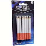 Clesen Fake Cigarettes 3.25 Inch Fake Puff Cigarettes(Pack Of 6) Faux Cigs With A Realistic Look Durable/Realistic - Ideal For Themed Parties/Theatrical Performances -Like New