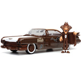 Jada 1959 Cadillac Coupe DeVille Brown and White with Graphics and Count Chocula Diecast Figurine Hollywood Rides Series 1/24 Di