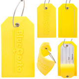 Bluecosto 5X Luggage Tags Travel Bag Suitcase Labels W/Privacy Cover Yellow