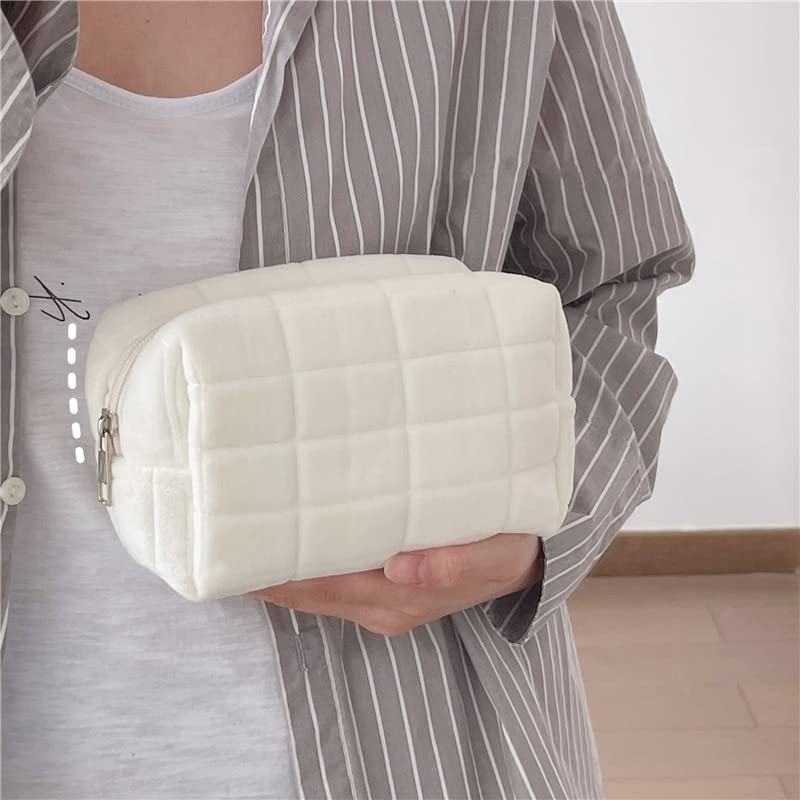 XPONNI Small Cosmetic Bag Cute Makeup Bag Y2k Accessories Aesthetic Make Up Bag Y2k Purse Cosmetic Bag for Purse (white)