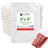 1,000 Pcs Clear 6' X 8', 3 Mil Vacuum Chamber Bags Great For Food Vac Storage,Vacuum Sealer Bags