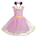 Dressy Daisy Baby Girl Polka Dots Fancy Dress Up Costume Birthday Party Tulle Dresses with Headband Size 6-9 Months Pink 203