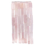 Natural Rose Quartz Crystal Rectangle Tube Beads 4x13mm 38cm/str Loose Semi Gemstone Stone Beads for Making Bracelets Necklace E