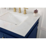 Elegant Decor Lexington 60 Solid Wood Double Bathroom Vanity In Blue