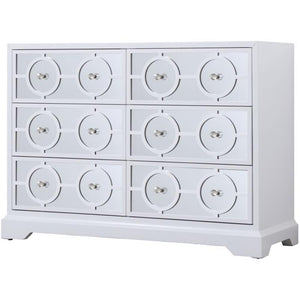Elegant Decor Modern 6 Drawer 48 Dresser In Hand Painted White