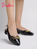 Shoetopia Pointed Toe Flat Black Belly For Girls-Eu37,Bronze,4,B0D5HSJ2N1