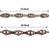 Amariver 2 Pieces Rhinestone Beaded Elastic Headband