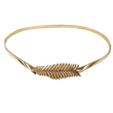 Romp Fashion Women Metal Golden Belt New Leaf Buckle Design Belt