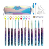 ATORSE Sewing Tool Crochet Hooks Kit Yarn Knitting Needles Ergonomic Grip Set Tool