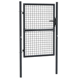 vidaXL Wire Mesh Fence Gate, Garden Gate for Entryway, Patio, Yard, HeavyDuty Galvanised Steel, Easy InGround Installation, An