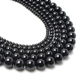 Yochus 45pcs Round Loose Polish Black Agate Beads for Bracelet Beads for Bracelet