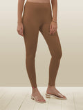 Lyra Women Solid Premium Cotton Ankle Length Leggings | Mid-Waist | Fashionwear Fawn L