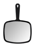 PROTECLE Hand Mirror, 10.3 L x 7.4 W Salon Barber Hairdressing Handheld Mirror with Handle, Square Black