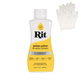 Rit Dye - Liquid Fabric Dye for Crafting, Clothing, and D cor - 8 oz. Bottle - Golden Yellow (Gloves Included)