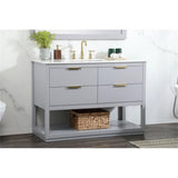 Elegant Decor Larkin 48 Solid Wood Mdf Single Bathroom Vanity In Gray